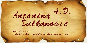 Antonina Dulkanović vizit kartica